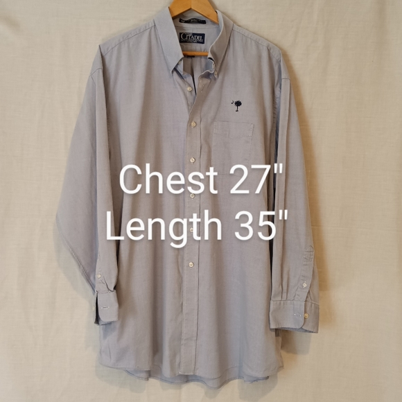 Citadel Men’s Button Down Pinpoint 80's 2-Ply Cotton Size 18/35 - Picture 8 of 9